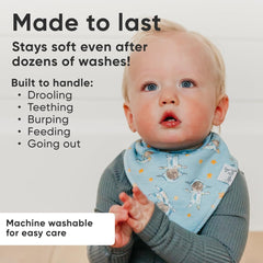 Copper Pearl Neil bib adjustable snaps fit newborn to toddler.