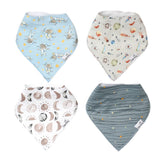 Copper Pearl Neil bib pack front view with stylish prints and drool protection.