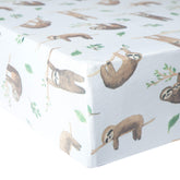 Copper Pearl Noah premium knit crib sheet close-up shows plush fabric for baby comfort