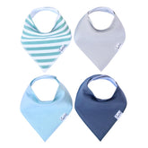 Copper Pearl Oxford 4-Pack Bibs fashion-front demonstrates chic drool protection.