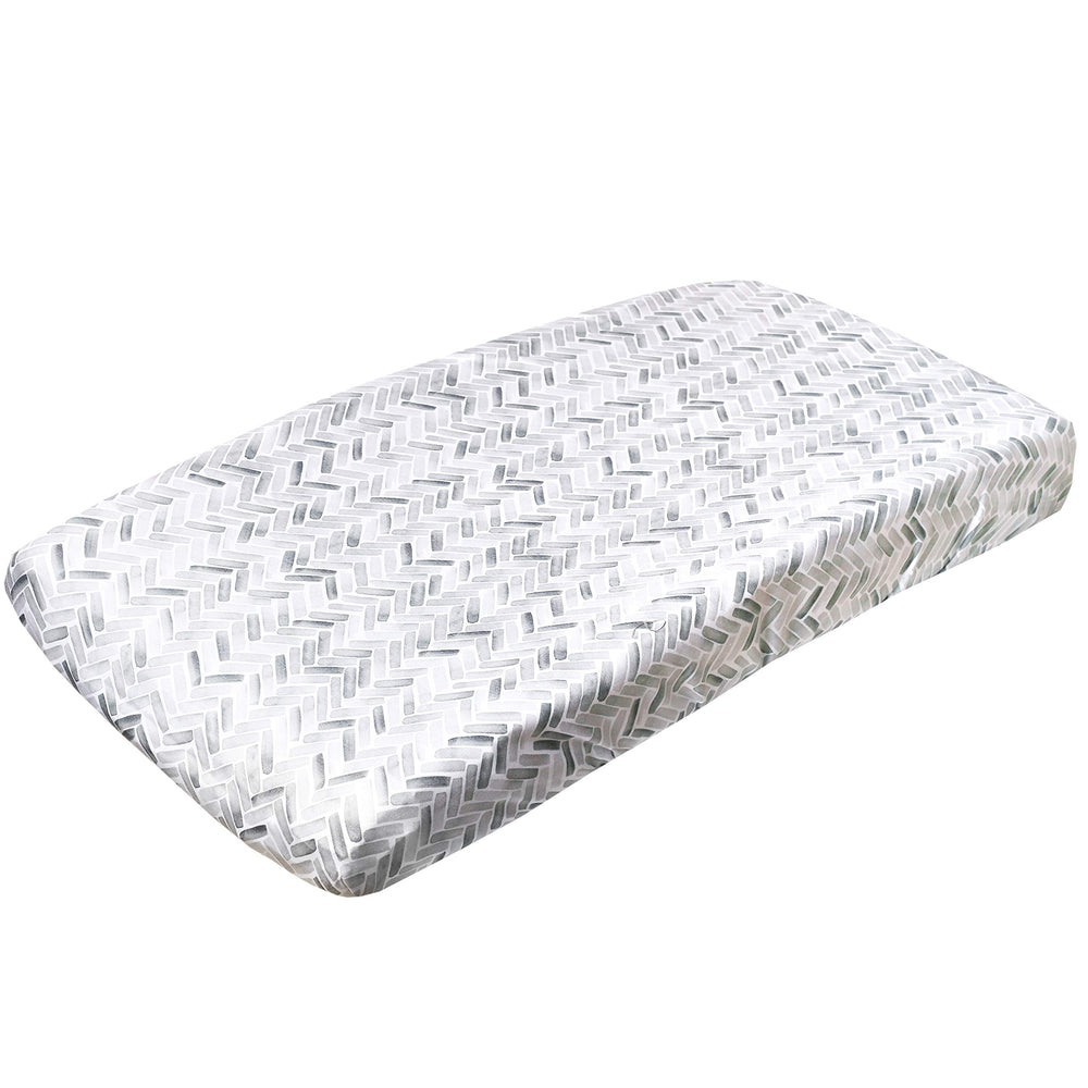 Copper Pearl premium knit changing pad cover with soft touch for baby's comfort.