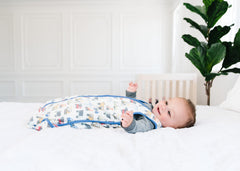 Copper Pearl sleep bag diesel fabric closeup reveals buttery knit softness with gentle stretch for comfort.
