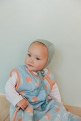 Copper Pearl Sleep Sack zipper cover protects delicate skin while baby naps