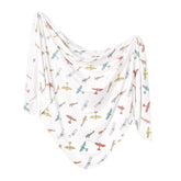 Copper Pearl Large Premium Knit Swaddle Ace flatlay highlighting versatile 46x46 blanket use