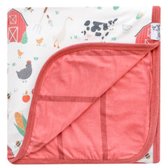 Copper Pearl Farmstead blanket fold offers cozy cushioning for naps.