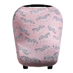 Copper Pearl Zella cover on car seat with sun protection and easy access.