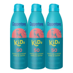 Coppertone Kids Sunscreen Spray SPF 50 demonstrates angle coverage for full-body protection during play.