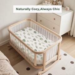 Coreeky muslin sheets leaf green fit shows snug 4-inch pocket