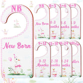 CORNER LACE pink-goose 8pcs closet dividers help organize newborn outfits at a glance.