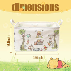 CORODER bear nursery basket features a waterproof interior ideal for damp towels and laundry.