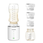 Cosmama portable bottle warmer on travel, compact and convenient for on-the-go feeding.