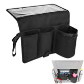 Cosmos seatback organizer front view keeps essentials within reach during flights
