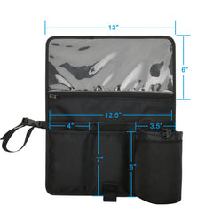 Cosmos seatback organizer water bottle pocket provides quick access and spill protection