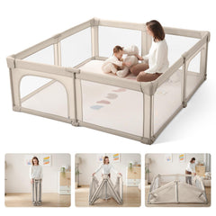 Cosola baby playpen with suction cups anchors for safe playtime.