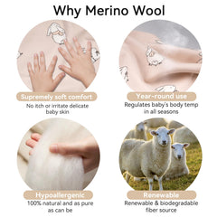 CosyDiary merino-wool warmth with a two-way zipper for easy diaper changes