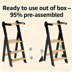 COSYLAND foldable stool flat-fold design saves space and speeds storage.