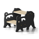 COSYLAND Kids Step Stool cat design in natural color for playful independence