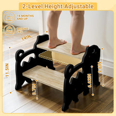 COSYLAND Kids step stool cat-side view highlights stability