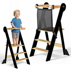 COSYLAND toddler kitchen stool nearly assembled for quick setup and safe learning at the sink.