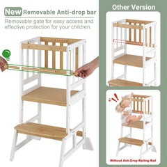 COSYLAND Toddler Standing Tower adjustable-height levels show customizable reach for growing kids