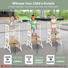 COSYLAND Toddler Standing Tower removable railing highlights added safety while growing with your child