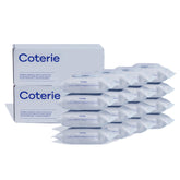 Coterie baby travel wipes unscented pack showing 16 travel packs for on the go cleaning