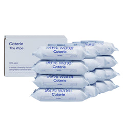 Coterie baby wipes packaging in a 16-pack for easy storage and travel