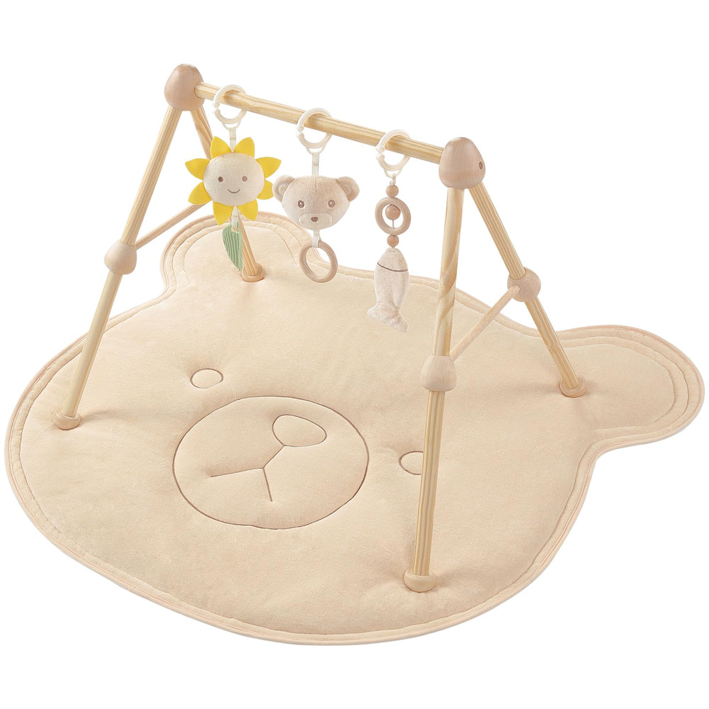 CottonBebe 4-in-1 wooden gym frame supports safe play and easy setup.