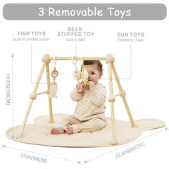 CottonBebe baby play mat tummy time fabric provides a soft, comfortable surface.