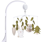 COTTONBEBE crib mobile safari animals gently swirl for visual stimulation and nap cues