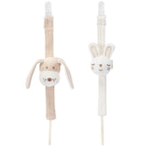 Cottonbebe pacifier clip bear with bell for sensory play.