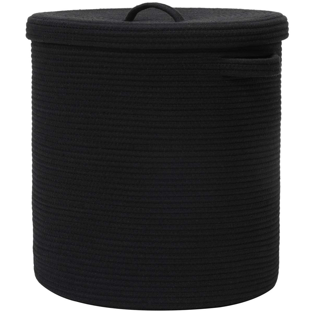 Cottonphant extra-large storage basket with lid in black for organized spaces.