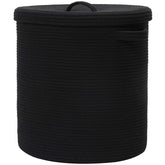 Cottonphant extra-large storage basket with lid in black for organized spaces.