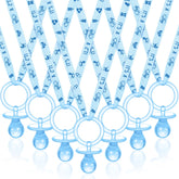 Coume 36-pcs baby shower pacifier necklace assembled; decorative party accessory.