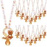 Coume baby shower pacifier necklace set showcases 60 decorative pieces for gifts and decor.