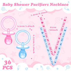 Coume pacifier necklace blue-pink display demonstrates simple wear and festive decor