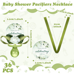 Coume sage-green pacifier necklace packaging β ready-to-gift party favors.