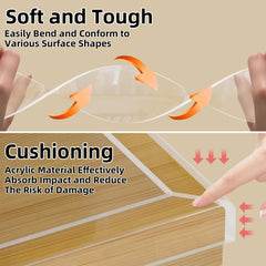COUMENO transparent edge guard blends with furniture for seamless look.