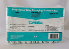 Cover It, Inc packaging emphasizes one-time use and easy disposal after diaper changes.
