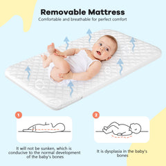 Cowiewie Bassinet 360 mesh walls provide airflow and baby visibility
