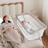 Cowiewie bassinet bedside sleeper over-bed height adjustment for safe proximity