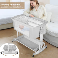 Cowiewie bassinet rocking motion soothes fussy sleepers.