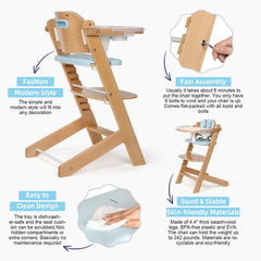 Cowiewie high chair blue tray removal demonstrates quick transitions during meals.