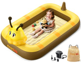 CoziBB inflatable toddler travel bed with bee design for kid-friendly travel comfort