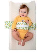 COZINUS changing pad strap closeup highlights soft, breathable fabric for delicate baby skin.