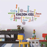 Cozy Decor Kindom Kids multicolor wall verse sticker brightens kids' room with inspiration.