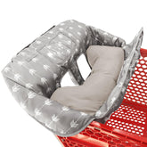 Cozyin Baby soft pillow cart cover in grey arrow cushions baby during shopping trips