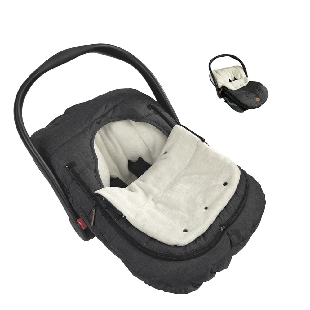 CozyMe carseat-cover bunting set shows 3-in-1 versatility for all seasons.