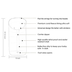 CozyMe stroller footmuff Go windproof material keeps baby protected against breezes during outings.