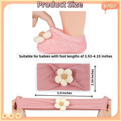 COZYOFFI baby flower headband khaki with elastic fit for all-day wear